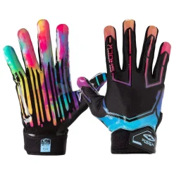Black Tie Dye Drip Showtime Receiver Gloves