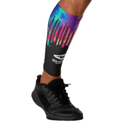 Black Tie Dye Drip Showtime Compression Calf Sleeves