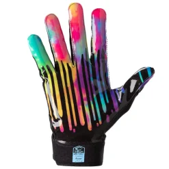 Black Tie Dye Drip Showtime Receiver Gloves