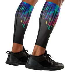 Black Tie Dye Drip Showtime Compression Calf Sleeves