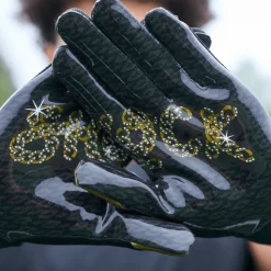 Black/Gold Chain Showtime Receiver Gloves