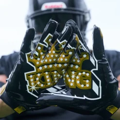 Black/Gold King Showtime Receiver Gloves