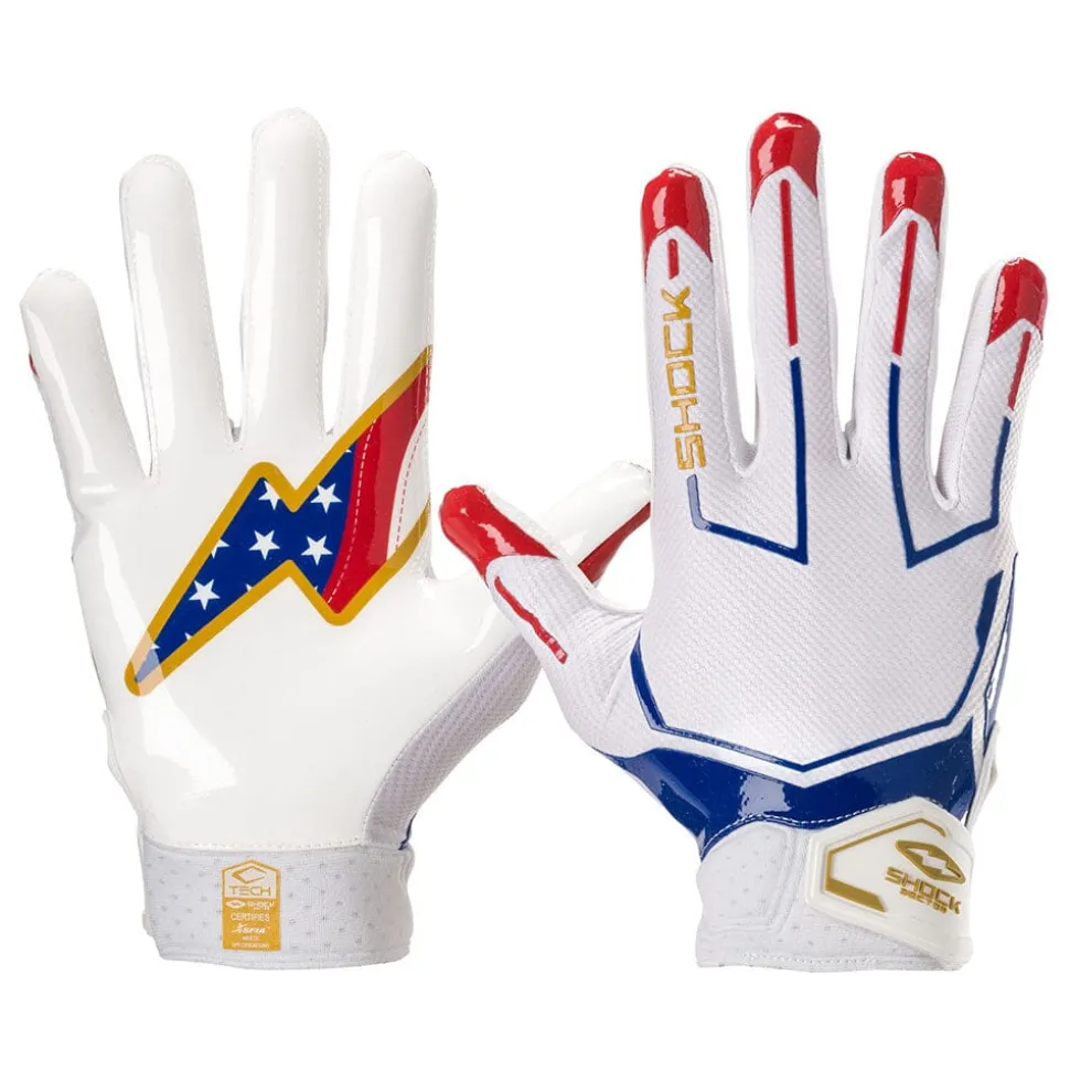 Stars and Stripes/Gold Showtime Receiver Gloves