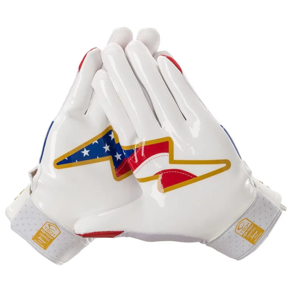 Stars and Stripes/Gold Showtime Receiver Gloves