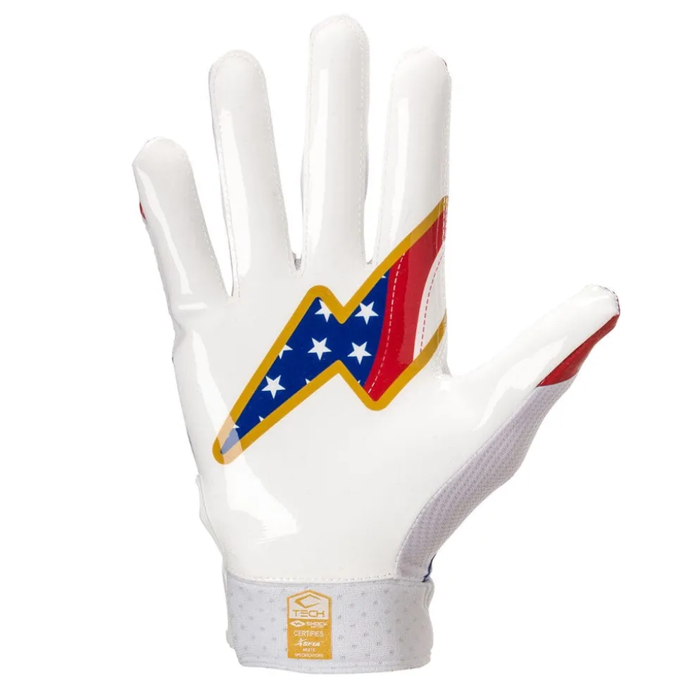 Stars and Stripes/Gold Showtime Receiver Gloves