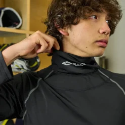 Ultra Compression Hockey Long Sleeve Shirt With Integrated Neck Guard