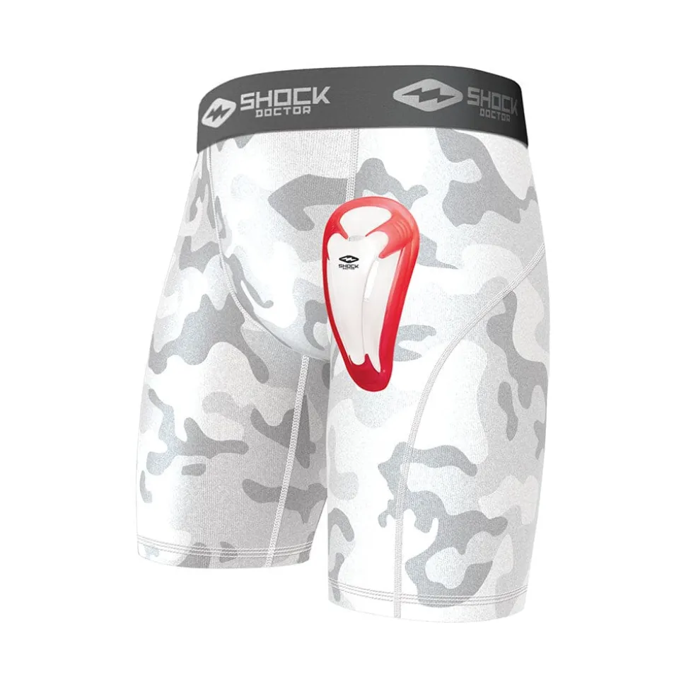 White Camo Core Compression Short with Bio-Flex Cup