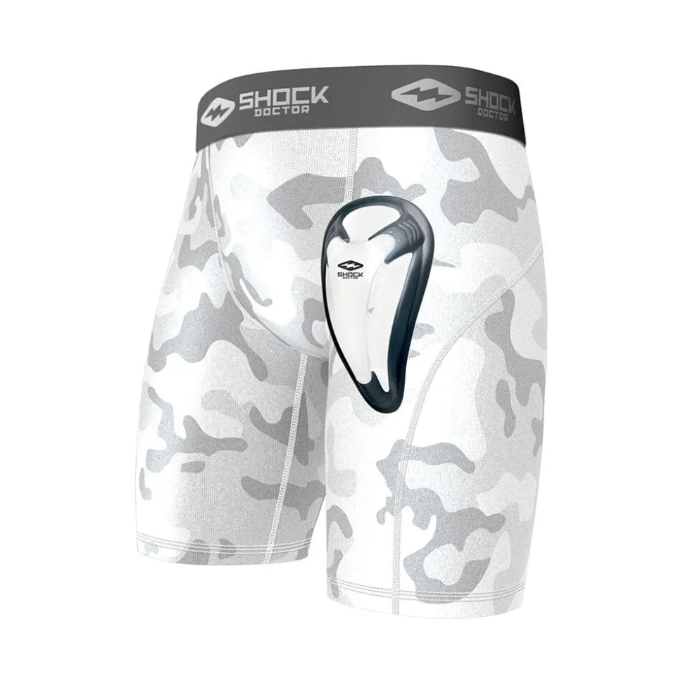 White Camo Core Compression Short with Bio-Flex Cup