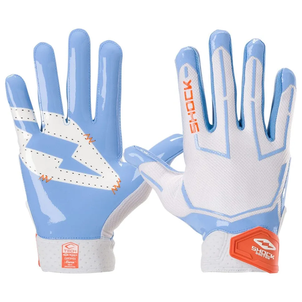White/Columbia Blue Stitch Showtime Receiver Gloves