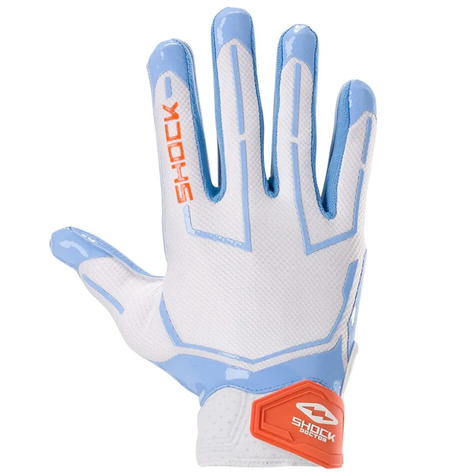 White/Columbia Blue Stitch Showtime Receiver Gloves