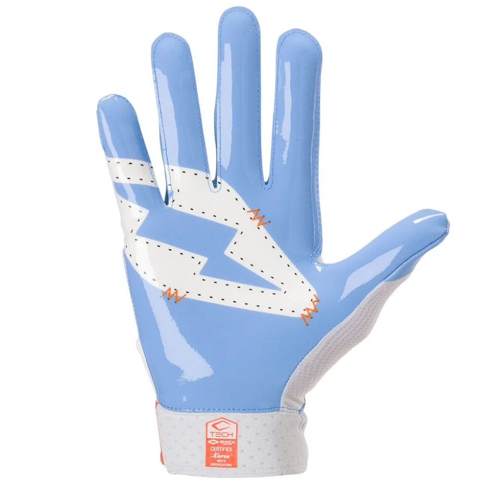 White/Columbia Blue Stitch Showtime Receiver Gloves