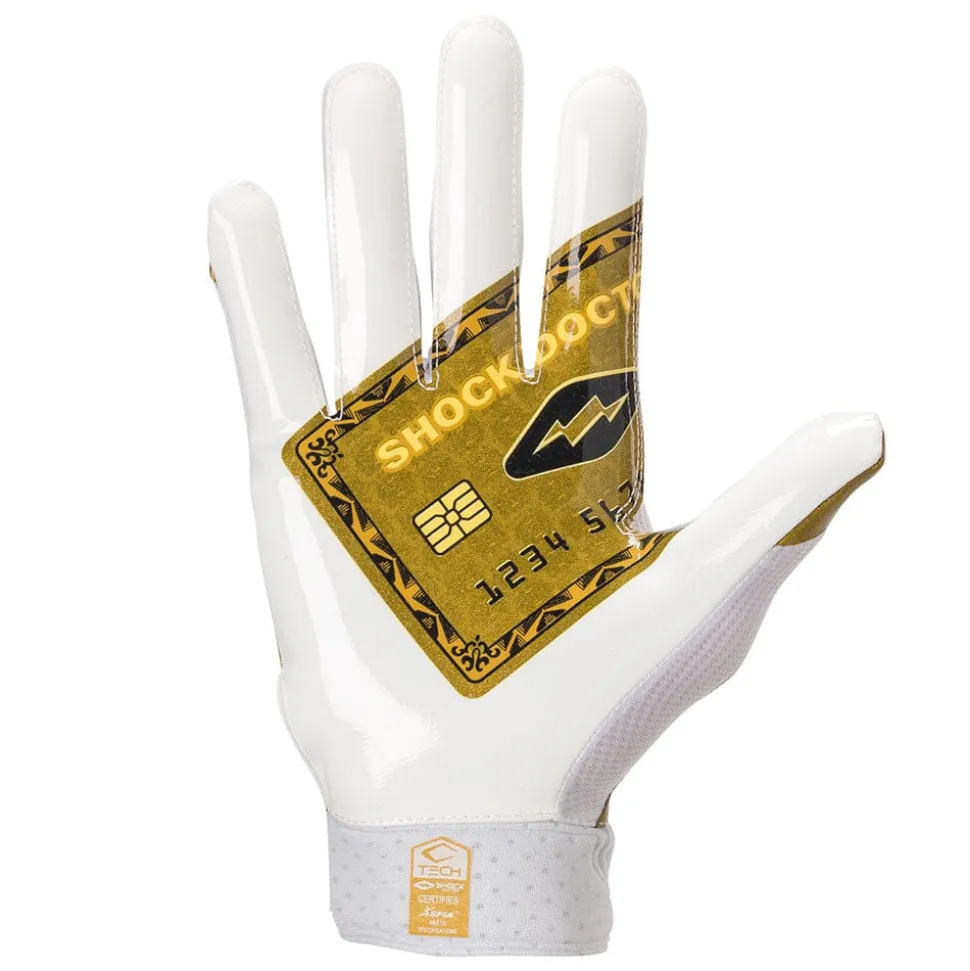 White/Gold Card Showtime Receiver Gloves