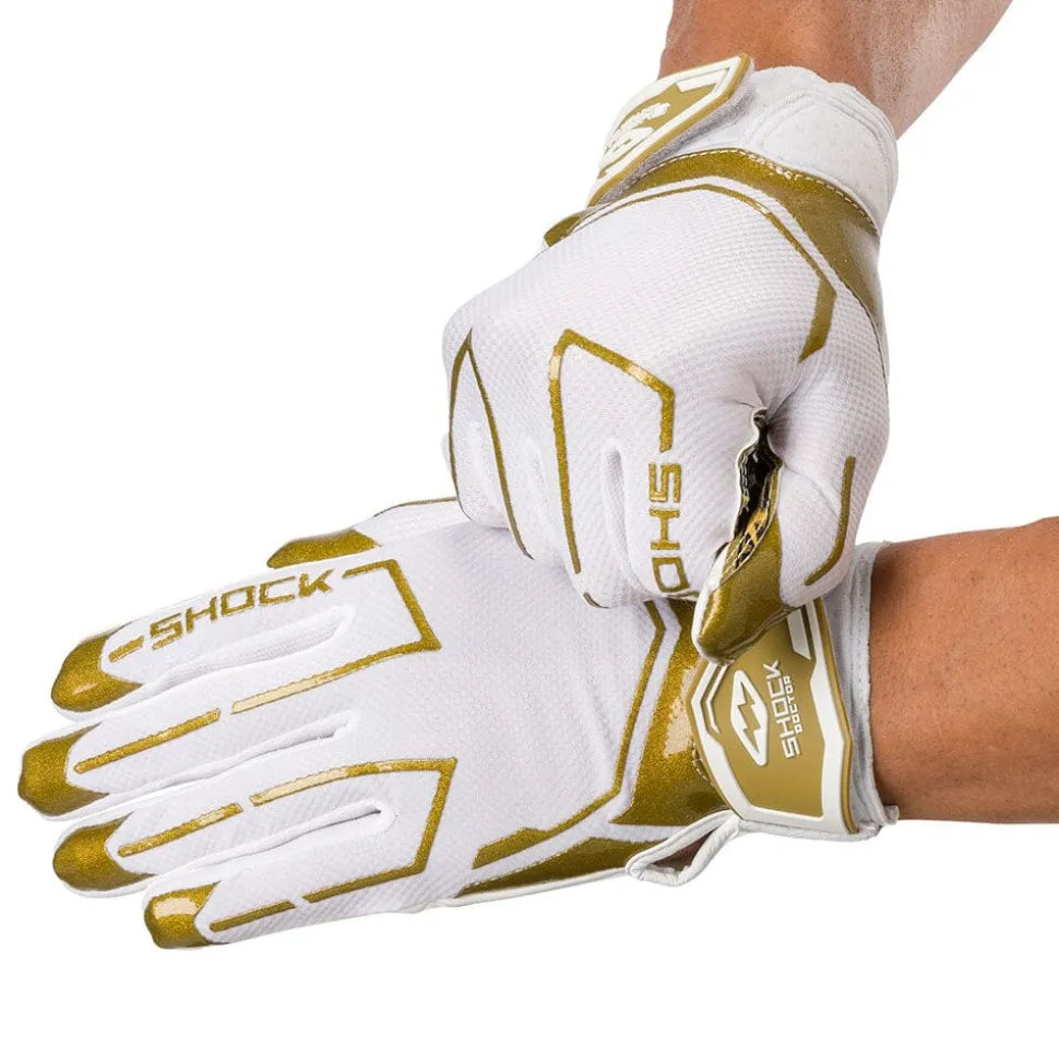 White/Gold Card Showtime Receiver Gloves