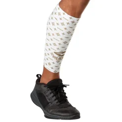 White/Gold Lux Showtime Compression Calf Sleeves