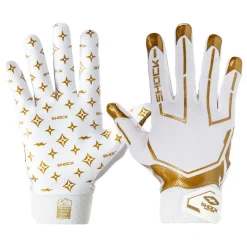 White/Gold Lux Showtime Receiver Gloves