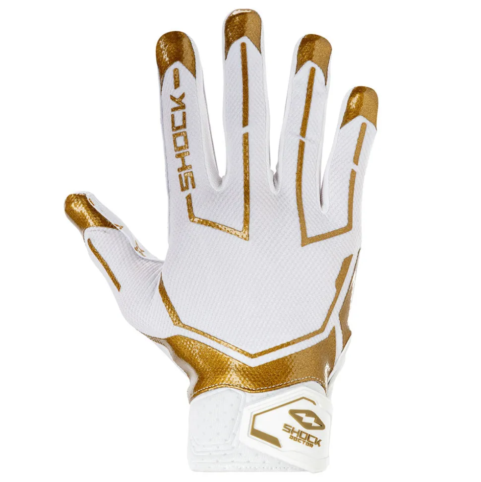 White/Gold Lux Showtime Receiver Gloves