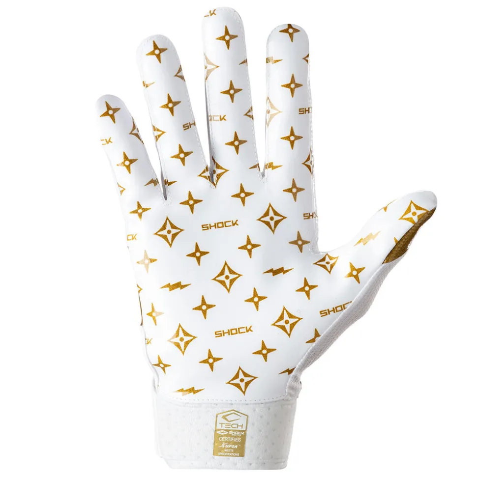 White/Gold Lux Showtime Receiver Gloves