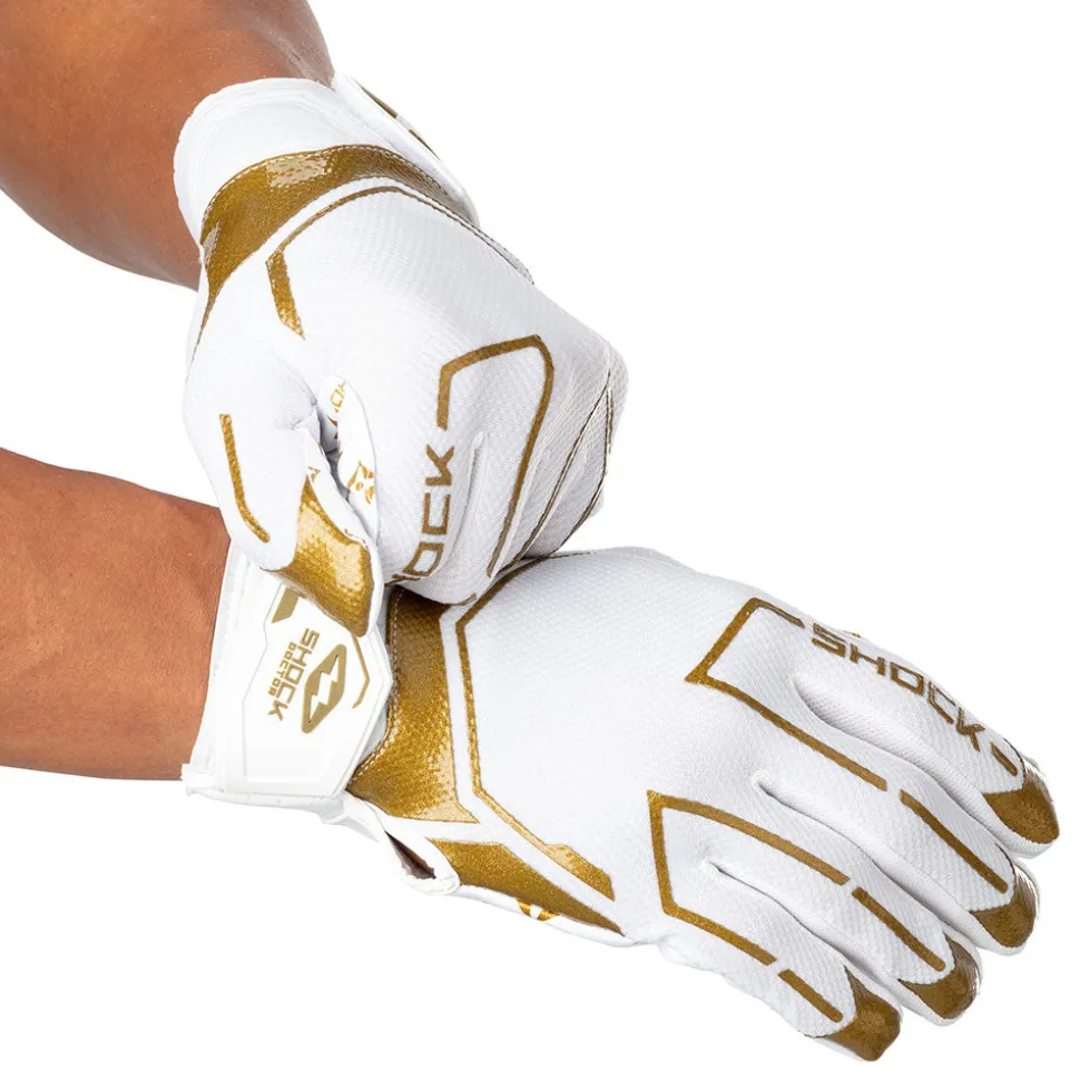White/Gold Lux Showtime Receiver Gloves