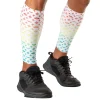 White/Multi Color Lux Showtime Compression Calf Sleeves