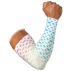 White/Multi Color Lux Showtime Compression Arm Sleeve