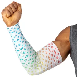 White/Multi Color Lux Showtime Compression Arm Sleeve