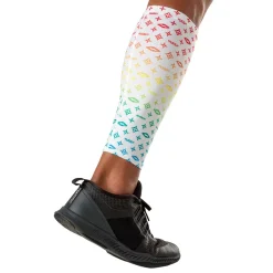 White/Multi Color Lux Showtime Compression Calf Sleeves