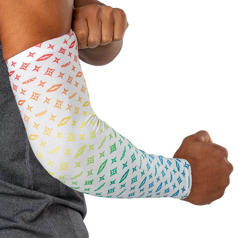White/Multi Color Lux Showtime Compression Arm Sleeve