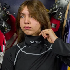 Women's Ultra Compression Hockey Long Sleeve Shirt With Integrated Neck Guard